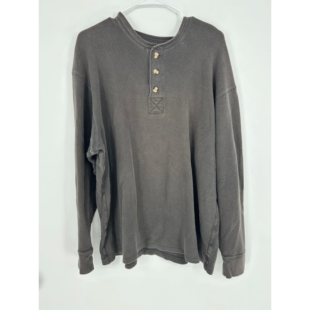 Merrill & Forbes Sportwear Men 2XL Gray Thermal Henley Granola Heritage Cabincor